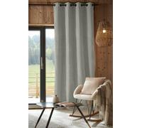 COTON PUR Rideau occultant phonique et Thermique doublé Polaire Bjorn 100% Opaque Le Fil d'Ariane (Eucalyptus, 1 Panneau 140 x 240 cm)