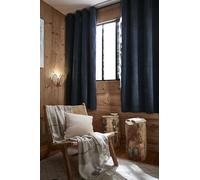 COTON PUR Rideau occultant phonique et Thermique doublé Polaire Bjorn 100% Opaque Le Fil d'Ariane (Minuit, 2 Panneaux 140 x 180 cm)