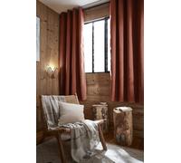 COTON PUR Rideau occultant phonique et Thermique doublé Polaire Bjorn 100% Opaque Le Fil d'Ariane (Terracotta, 1 Panneau 140 x 180 cm)