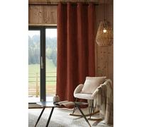 COTON PUR Rideau occultant phonique et Thermique doublé Polaire Bjorn 100% Opaque Le Fil d'Ariane (Terracotta, 1 Panneau 140 x 240 cm)