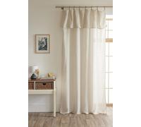 COTON PUR Voilage Ajustable + 8 Anneaux Pince 140 x 270 cm Polyester Effet Chambray Dua Le Fil d'Ariane (Sable)