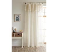COTON PUR Voilage Ajustable + 8 Anneaux Pince 140 x 270 cm Polyester Effet Maille Freya Le Fil d'Ariane (Sable)