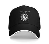 Coton Respirant dans Les Flammes Rock Band Sun Casquette de Baseball d’été Unisexe-Teens Flaming White Ring Hip Hop Chapeaux Élégant Rock Casquettes de Baseball Cadeau