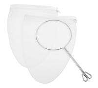Coton Sachet Filtre à Thé Réutilisable 3 Pièces | Salon de Thé et Café, Poignée Acier, Anneau Compact, Blanc, Filtre Plus Net, Usage Maison