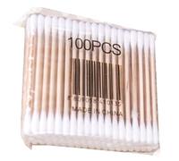 Coton-tige Double Embout 100 Pièces en Bois pour Maquillage | Bâtonnet de Coton, Usage Visage et Corps, Nettoyage Précis, Lot Pratique de Cent Unités