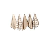 Penguin Home® Coton Torchon 5-Pièce Set, 65 cm Longueur x 45 cm Largeur, Beige