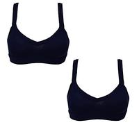 Cotonella, Brassiere en coton doux bi-élastique - Brassiere confortable aux bords extra-confort - Art. GD065, 2 pièces bleues., M
