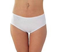 Cotonella Lot de 6 slips Midi pour femme en coton élastique Art. 3940 - Couleurs : blanc et noir - Blanc - Large