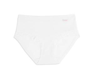 Cotonella, Slip midi en Coton Doux bi-élastique avec Finitions Extra-Confortables à la Taille et Tour de Jambe en Dentelle Douce Extensible - Art. AD178