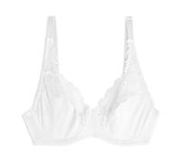 Cotonella, Soutien-Gorge Aurora en Dentelle Extensible et Microfibre Douce - Soutien-Gorge avec Armatures et Bonnets doublés en 100% Coton - Art.CD055 - Blanc Taille 100C