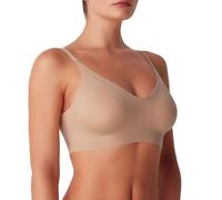 Cotonella Soutien-gorge pour femme confort ADC17 coupe vivant invisible, sans couture, bonnets amovibles et bretelles réglables, microfibre légère - noir et nu, tailles 2/S-5/XL, lavable à la main, Nu