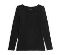 Cotonella, T-Shirt à Manches Longues avec Large Encolure Ronde - T-Shirt en Jersey de Coton bi-élastique, gratté à l'intérieur - Art. 3503 - Noir Taille 42