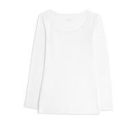 Cotonella, T-Shirt à Manches Longues avec Large Encolure Ronde - T-Shirt en Jersey de Coton bi-élastique, gratté à l'intérieur - Art. 3503 - Blanc Taille 42