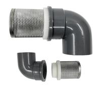 COTONLAKE Couvercle de filtre DN15 en acier inoxydable de 38,1 cm connecté à un tuyau d'eau en PVC DN15 coude à 90 degrés, filtre d'aspiration utilisé pour enlever les débris et réduire l'entrée