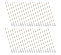 Cotons-tiges 50 Pièces en Bois et Coton, Embout Unique, Tête Extra Large | Poignée Ergonomique, Emballage Individuel, Forte Absorption, pour Ménage, Oreilles, Dents et Appareils