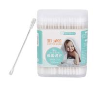 Cotons-tiges Bébé à Double Embout, 200 Pièces, Manche Papier | Coton Pur Blanc, Pointe Spirale et Cuillère, Usage Doux pour -nés et Tout-petits