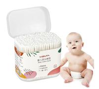 Cotons-tiges pour bébé - Écouvillons d'oreille à double pointe avec boîte de rangement, outil de beauté pour le nettoyage des oreilles et du nez, bâtons en bois