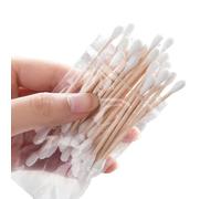 Cotons-tiges pour oreille - Coton-tige rond double face pour oreilles | Bâtons de coton-tige naturel pour nettoyer les bijoux, la céramique, l'électronique, 30 pièces