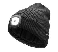 COTOP Bonnet avec Lumière, Bonnet Tricoté Chaud en Polaire, Cadeaux pour Hommes et Femmes, Bonnet Doux avec Lampe Frontale pour Randonnée, Course, Cyclisme