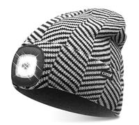 COTOP Bonnet avec Lumière, Bonnet Tricoté Chaud en Polaire, Cadeaux pour Hommes et Femmes, Bonnet Doux avec Lampe Frontale pour Randonnée, Course, Cyclisme