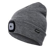 COTOP Bonnet en Tricot avec 4 LED, Cadeau pour Hommes et Femmes, Bonnet d'hiver Chaud pour Le Jogging, la randonnée, la Neige, Les activités Nocturnes, Taille Unique