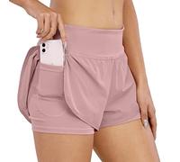 COTOP Short de Course pour Femmes,2 en 1 Short de Sport pour Femmes avec Poche,Taille Haute Short à séchage Rapide pour Fitness,Jogging,entraînement