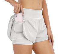 COTOP Short de Course pour Femmes,2 en 1 Short de Sport pour Femmes avec Poche,Taille Haute Short à séchage Rapide pour Fitness,Jogging,entraînement
