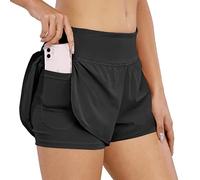 COTOP Short de Course pour Femmes,2 en 1 Short de Sport pour Femmes avec Poche,Taille Haute Short à séchage Rapide pour Fitness,Jogging,entraînement