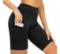 COTOP Short de Sport pour Femmes, Short de Yoga Taille Haute avec 2 Poches Latérales, Leggings Courts pour Femmes pour Yoga Course à Pied Fitness Vélo