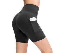 COTOP Short de Sport pour Femmes, Short de Yoga Taille Haute avec 2 Poches Latérales, Leggings Courts pour Femmes pour Yoga Course à Pied Fitness Vélo