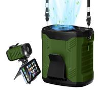 COTOP Ventilateur portable de table, de cou, de taille ou de bureau, 7000 tours/minute avec 4 vitesses, lampe de poche et support pour téléphone pour Voyages, Camping et Randonnée, cadeau d'été