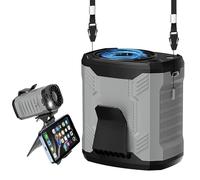 COTOP Ventilateur portable de table, de cou, de taille ou de bureau, 7000 tours/minute avec 4 vitesses, lampe de poche et support pour téléphone pour Voyages, Camping et Randonnée, cadeau d'été