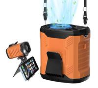 COTOP Ventilateur portable de table, de cou, de taille ou de bureau, 7000 tours/minute avec 4 vitesses, lampe de poche et support pour téléphone pour Voyages, Camping et Randonnée, cadeau d'été