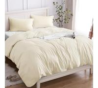 Cotopuro Housse de Couette 100% Coton 2 Personnes 200x200 (2 Taies Oreiller 50x80), Parure Lit de Qualité Supérieure en Coton 150GSM,Doux, Respirant, Hypoallergénique - Beige Clair