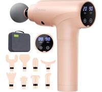 cotsoco Pistolet de massage musculaire électrique à tissus profonds avec 20 vitesses, 9 têtes interchangeables, écran LCD tactile, silencieux et puissant pour soulager la douleur