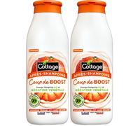 COTTAGE - Après-shampoing Coup de Boost à la Kératine végétale et Orange sanguine BIO - 98% d'ingrédients d'origine naturelle - Cheveux ternes et sans volume - Flacon 100% recyclé - 250ml (Lot de 2)