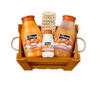 Cottage Coffret Cadeau Tendre Caramel - 1 Gel douche + 1 Douche Gommage + 1 Lait Corps Hydratant + 1 gant exfoliant - Fabriqué en France