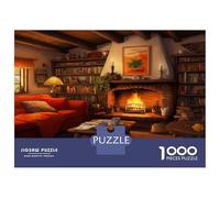 Cottage Confort 1000 Pièces Carton Extra Épais Jeu De Puzzle Classique Salon Cheminée Concentration Training Puzzle pour Puzzle De Loisirs Intérieurs - Cadeau d'anniversaire De La Maison Puzz