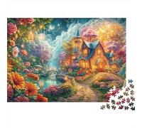 Cottage Confortable par Un Courant Magique Puzzle De 1000 Pièces Cottage enchanté Idéal pour Hommes, Femmes, Personnes Âgées Et Seniors 70x50cm/1000pcs