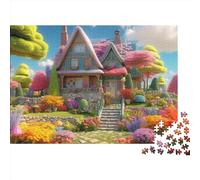 Cottage Conte de fées Puzzle 1000 Pièces Cadeau Unique Maison de Dessins animés Jeu Éducatif Défi Jouet pour Adultes Et Enfants À Partir De 14 Ans 1000pcs (75x50cm)