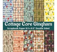 Cottage Core Gingham Scrapbook Paper: 8.5 x 8.5" 20 Double Sided Vintage Gingham Pattern Sheets for Scrapbooking, Decorative Scrapbooking Craft Pages ... and Card Making, Journaling, Mixed Media