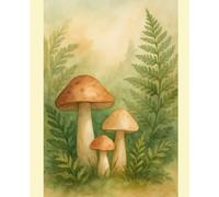 Cottage Core Mushroom & Ferns Journal - Whimsical Woodland Undated Weekly Planner: Botanical Art | Rustic Nature-Inspired Design for Fairycore & Cottagecore Lovers | Monthly Reflection Pages