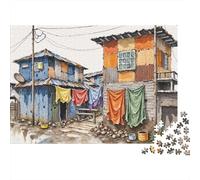 Cottage côté Rue 1000 Pièces allée Shanty Town Puzzle Adulte Carton Épais Anti-Stress Difficile pour Experts pour Collectionner Livraison Rapide 70x50cm/1000pcs