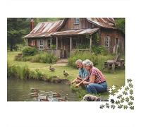 Cottage côté Rue 1000 Pièces Cabine Duck Pond Puzzle Adulte Impression HD Anti-Stress Stimuler l'esprit pour Passionnés pour Cadeaux Corporatifs 52x38cm/1000pcs