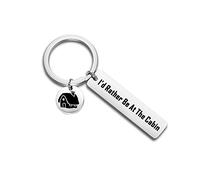 Cottage County Jewelry Porte-clés avec inscription « I'm Rather Be At The Cabin », L, Acier inoxydable, Acier inoxydable.