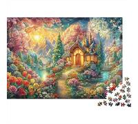 Cottage de Conte de fées par Mountain Stream Puzzle De 1000 Pièces Cottage enchanté Carton Recyclé, Jeu De Jeu d'esprit 70x50cm/1000pcs