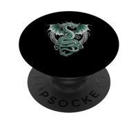 Cottage de Dragon Celtique Fantastique avec nœud Celtique Vert Irlandais Tribal PopSockets PopGrip Adhésif