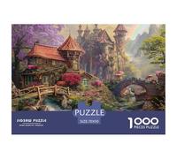Cottage de Forêt de Conte Puzzle 1000 Pièces Coffret Puzzle 1000 Pièces Pont Adultes Papier Détente Décor Cadeau 70x50cm/1000pcs