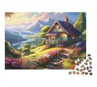 Cottage de Montagne Puzzles 1000 Pieces Cadeau Unique House Challenge Toy À De Qualité Supérieure Peinture Art pour Adultes Et Enfants 1000pcs (75x50cm)