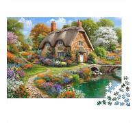 Cottage de Paille Confortable Puzzle 1000 Pièces Adulte Enfants Qualité Supérieure Classique Papier Jeu De Famille Cadeau Original Éducatif Défi Fantaisie 52x38cm/1000pcs